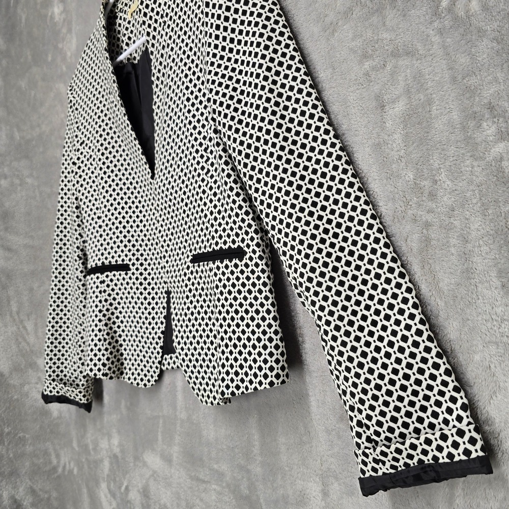 Mosaic & Co Womens XL Geometric Open Front Blazer Jacket Career Office Modern - Picture 10 of 12
